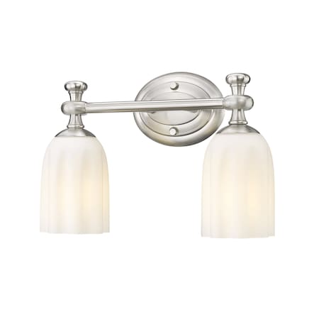 Z-Lite Orion 2 Light Vanity, 13.75in. W x 5.25in. L, Brushed Nickel 1102-2V-BN